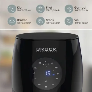 Brock Electronics Digitale Airfryer 3.5L Zwart