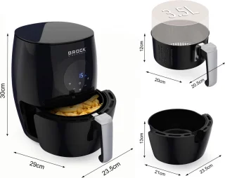 Brock Electronics Digitale Airfryer 3.5L Zwart