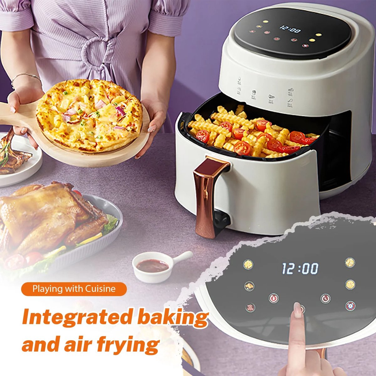 By Barkhuis Airfryer Luchtfriteuse Zwart Transparant