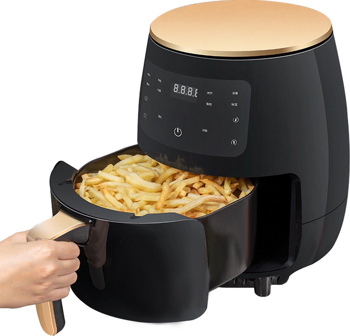 Cheffinger Digitale Airfryer XL 4,5L Zwart-Goud