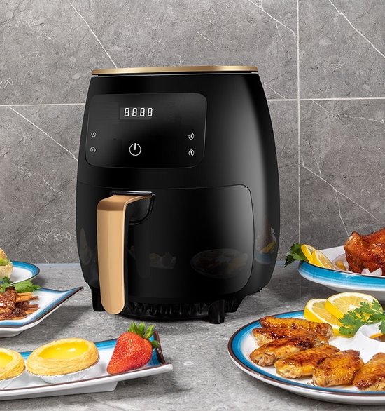 Cheffinger Digitale Airfryer XL 4,5L Zwart-Goud