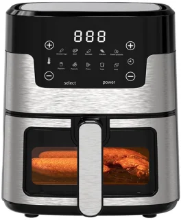 CHIWIN Airfryer 5L Heteluchtfriteuse Touchscreen RVS Veiligheidsglas