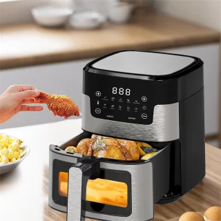 CHIWIN Airfryer 5L Heteluchtfriteuse Touchscreen RVS Veiligheidsglas