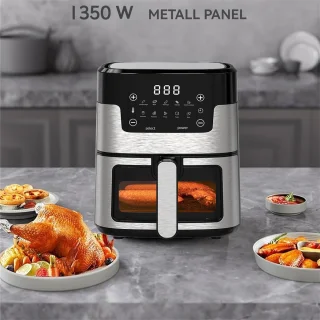 CHIWIN Airfryer 5L Heteluchtfriteuse Touchscreen RVS Veiligheidsglas