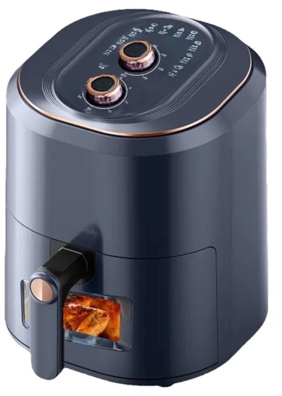 CHIWIN Airfryer 7.5L Donkerblauw met Draaiknoppen 1500W