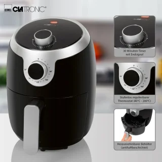 Clatronic FR 3769 H Airfryer Zwart/Zilver 1000W