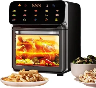 Combi airfryer oven heteluchtoven frituurpan 15 liter zwart