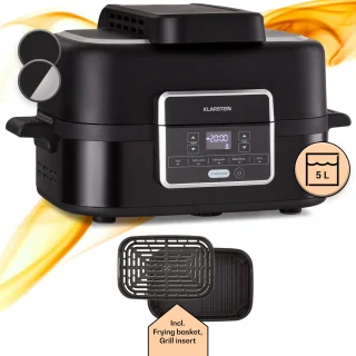 Combo Air Grill heteluchtfriteuse 1500W 4,5L + 2,5L