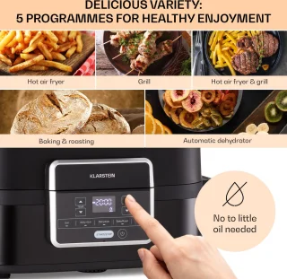Combo Air Grill heteluchtfriteuse 1500W 4,5L + 2,5L