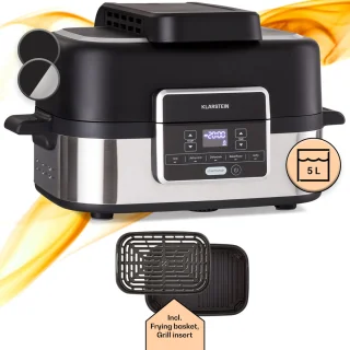 Combo Air heteluchtfriteuse 4,5L + 2,5L grill- en frituurmand 1500W