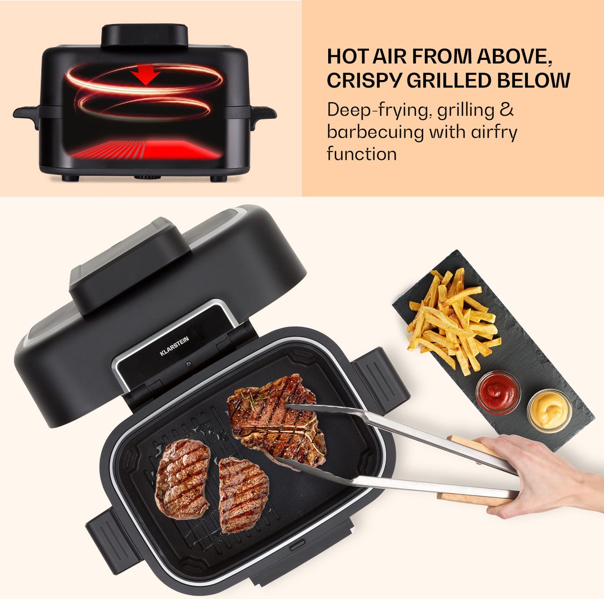 Wat vinden we goed aan de Combo Air heteluchtfriteuse 4,5L + 2,5L grill- en frituurmand 1500W