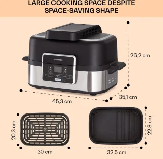 Combo Air heteluchtfriteuse 4,5L + 2,5L grill- en frituurmand 1500W
