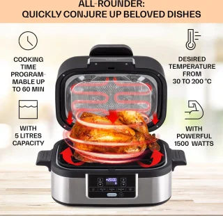 Combo Air heteluchtfriteuse 4,5L + 2,5L grill- en frituurmand 1500W