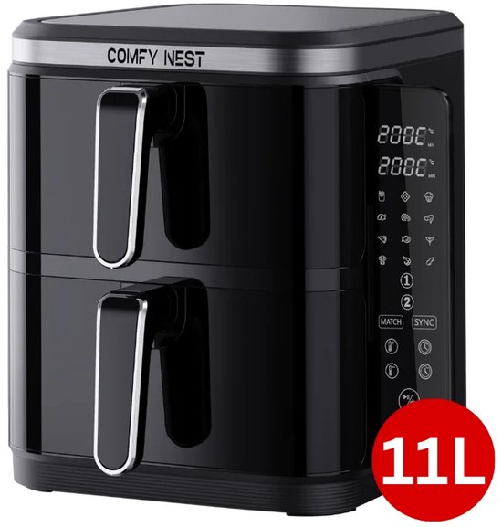 Comfy Nest CN-06177 2800W Airfryer 11L Dubbele Mand