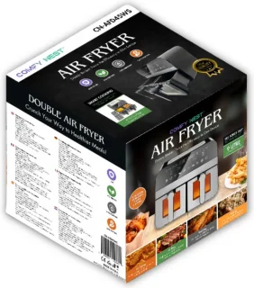 COMFY NEST Dubbele XXL Airfryer 9L Zwart/Zilver
