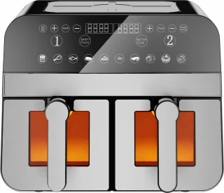 COMFY NEST Dubbele XXL Airfryer 9L Zwart/Zilver