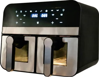 COMFY NEST Dubbele XXL Airfryer 9L Zwart/Zilver