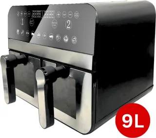 COMFY NEST Dubbele XXL Airfryer 9L Zwart/Zilver