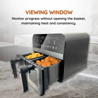 COMFY NEST Dubbele XXL Airfryer 9L Zwart/Zilver