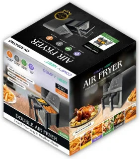 COMFY NEST Dubbele XXL Airfryer 9L Zwart/Zilver