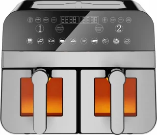 COMFY NEST Dubbele XXL Airfryer 9L Zwart/Zilver