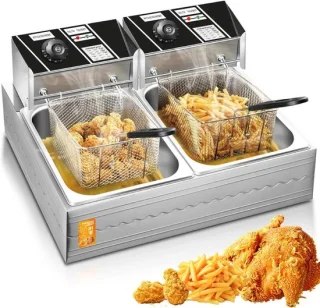 Commerciële elektrische friteuse 5,5+5,5 l