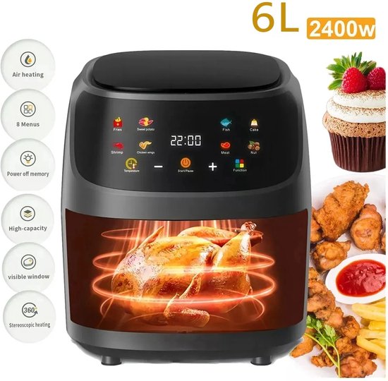 Comnox Airfryer 6L Zwart