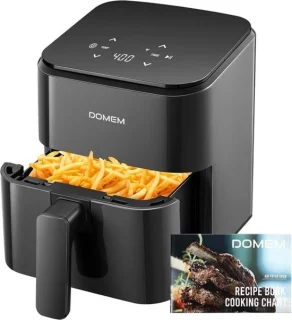 Compacte luchtfriteuse - kleine airfryer met touch display - 3 quarts - zwart