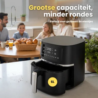 Wat vinden we goed aan de COOK-IT Airfryer Heteluchtfriteuse 6L XL Zwart/RVS