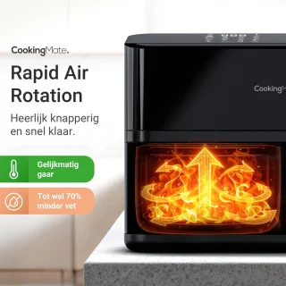 CookingMate Dubbele Airfryer 2x4,5L Zwart