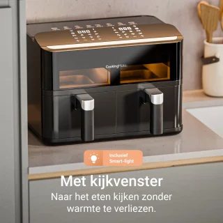 CookingMate Dubbele Airfryer 2x4,5L Zwart