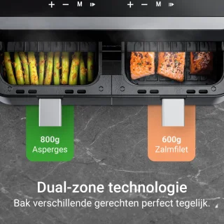 CookingMate Dubbele Airfryer 2x4,5L Zwart