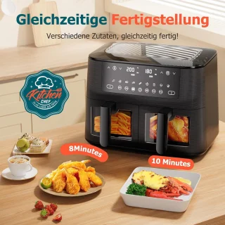 Cookwise Dual Zone Air Fryer 2 Lades Zwart