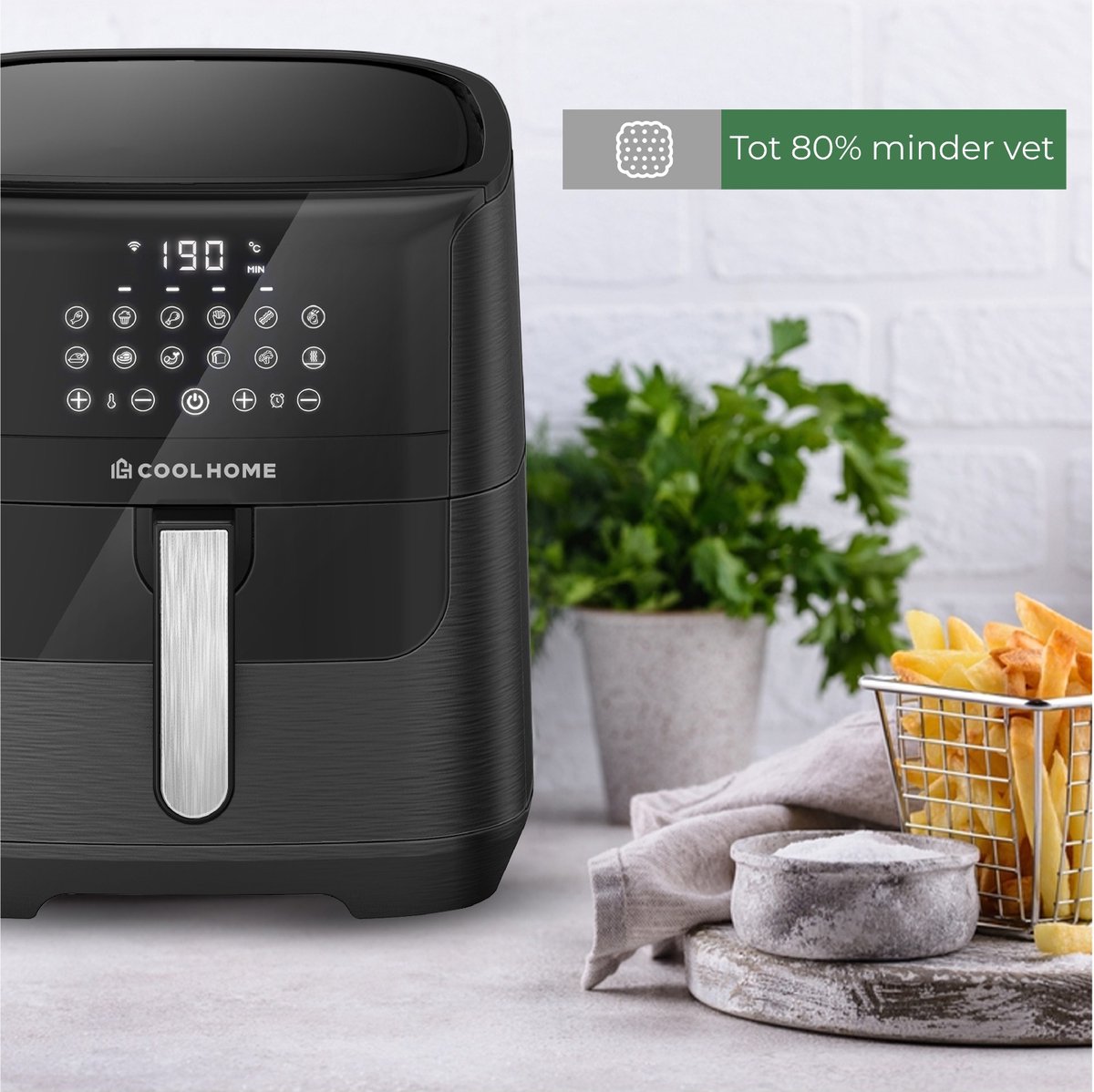 Wat vinden we goed aan de CoolHome AF23 Airfryer XXL Deluxe - 6,5L - Zwart