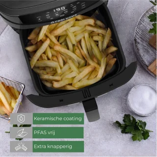 CoolHome AF23 Airfryer XXL Deluxe - 6,5L - Zwart
