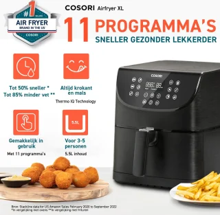 Cosori Airfryer XL 5.5L Zwart