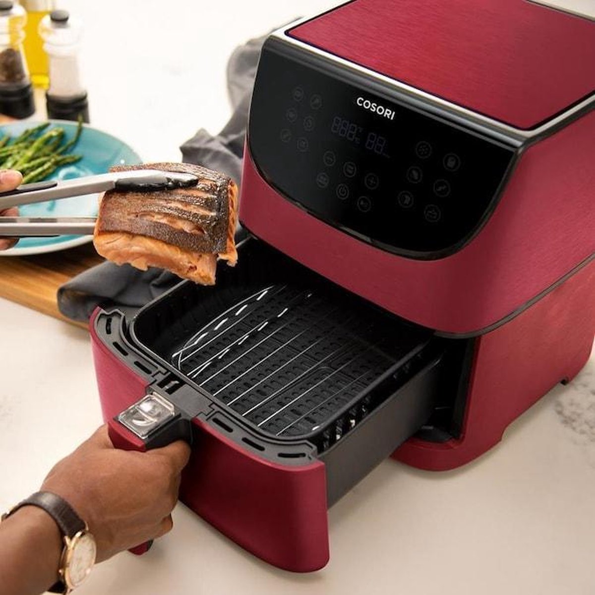 Cosori CP158 AFRXR 5.5L Heteluchtfriteuse Rood