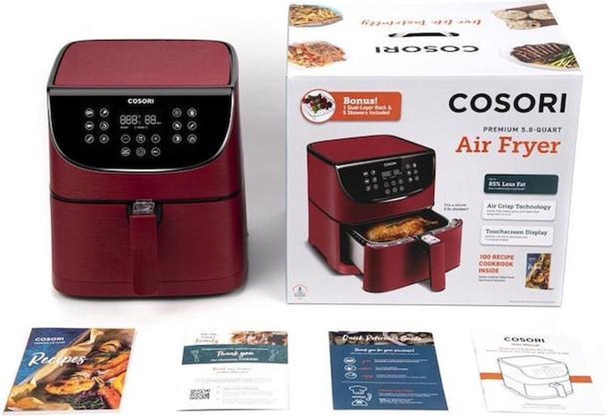 Cosori CP158 AFRXR 5.5L Heteluchtfriteuse Rood