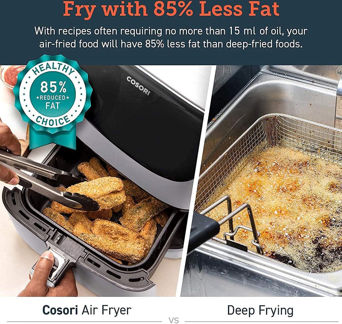 Cosori CP158 AFRXW Heteluchtfriteuse 5.5L Wit