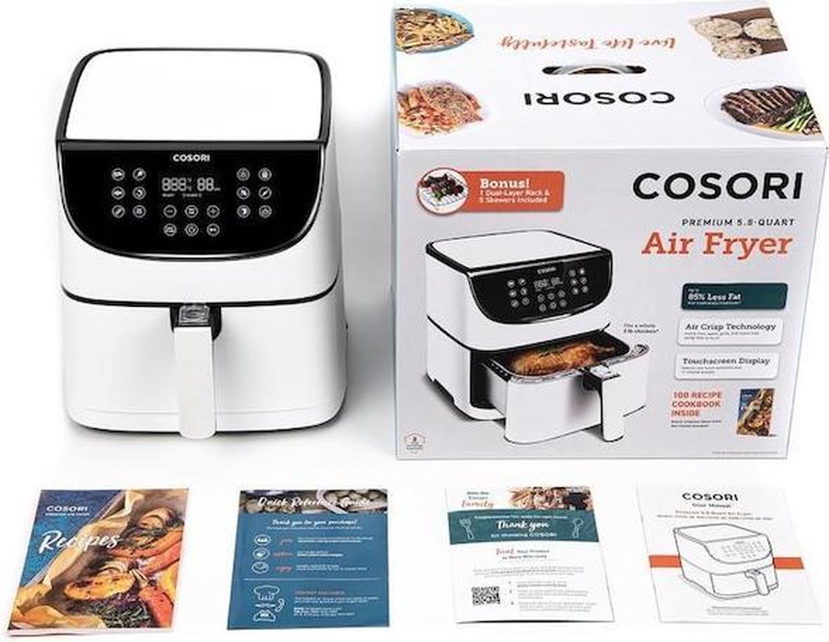 Cosori CP158 AFRXW Heteluchtfriteuse 5.5L Wit