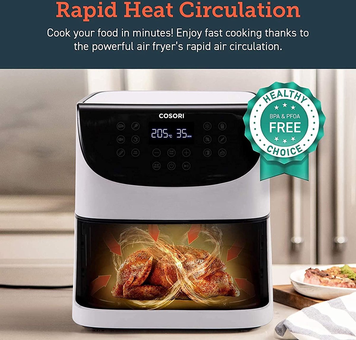Cosori CP158 AFRXW Heteluchtfriteuse 5.5L Wit