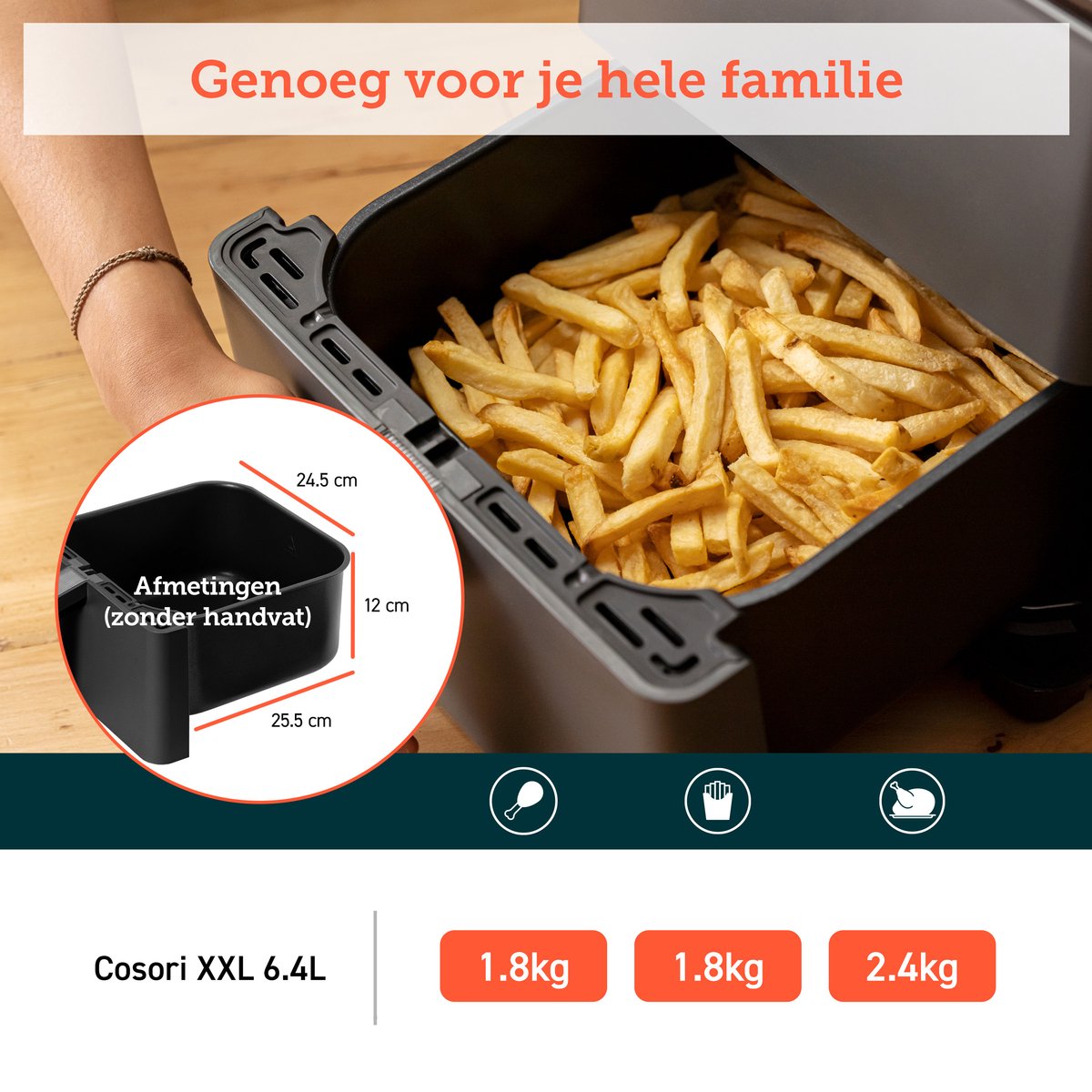 Cosori Dual Blaze XXL Heteluchtfriteuse Antraciet