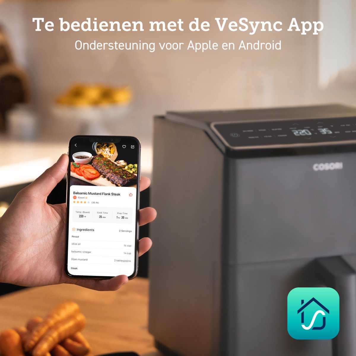 Cosori Dual Blaze XXL Heteluchtfriteuse Antraciet