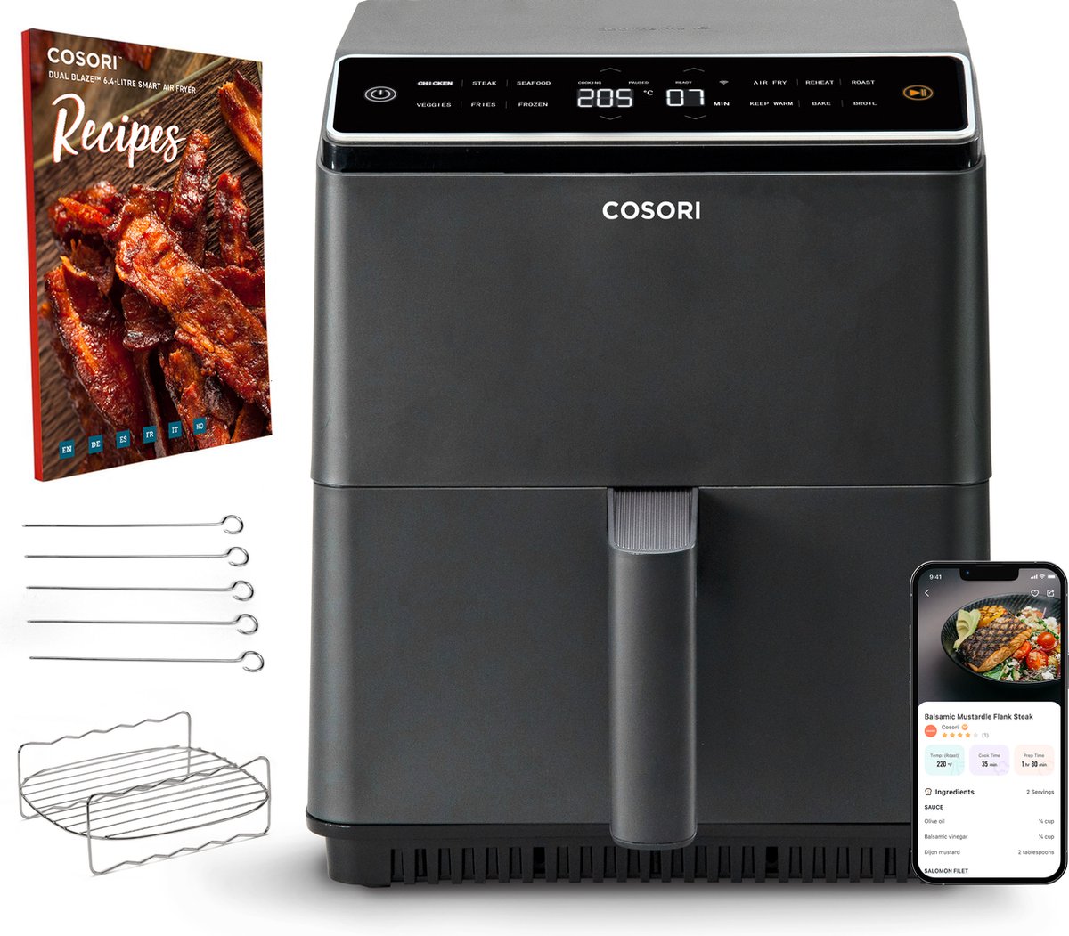 Cosori Dual Blaze XXL Heteluchtfriteuse Antraciet
