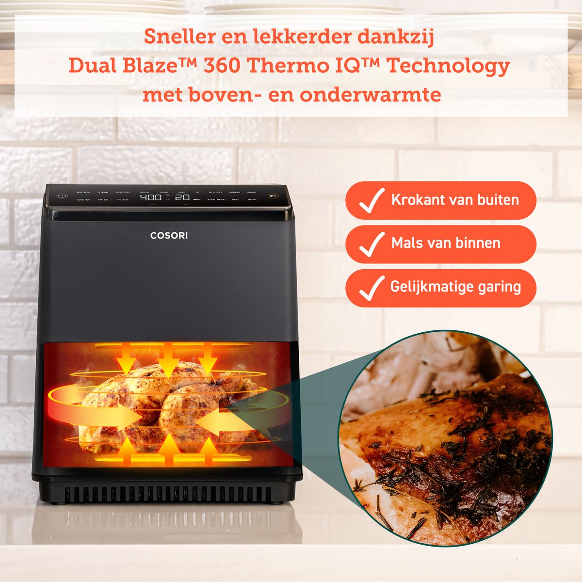 Cosori Dual Blaze XXL Heteluchtfriteuse Antraciet