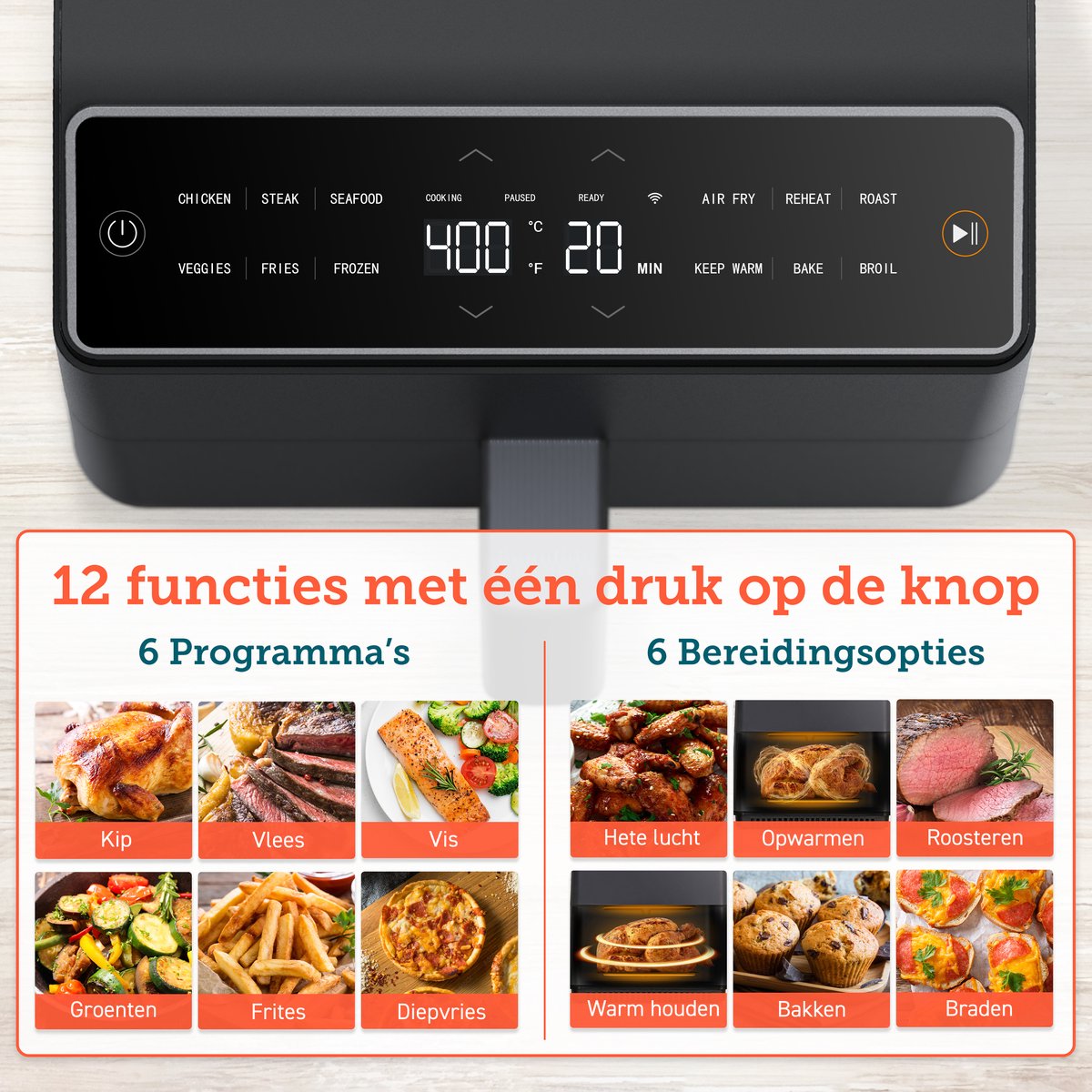 Cosori Dual Blaze XXL Heteluchtfriteuse Antraciet
