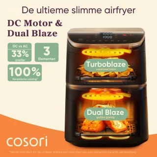Cosori Turbo Tower Pro XXL Airfryer 10.8L met 2 manden