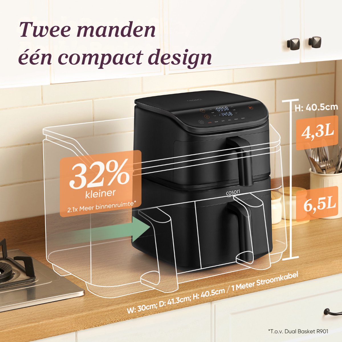 Cosori Turbo Tower XXL Airfryer 10.8L