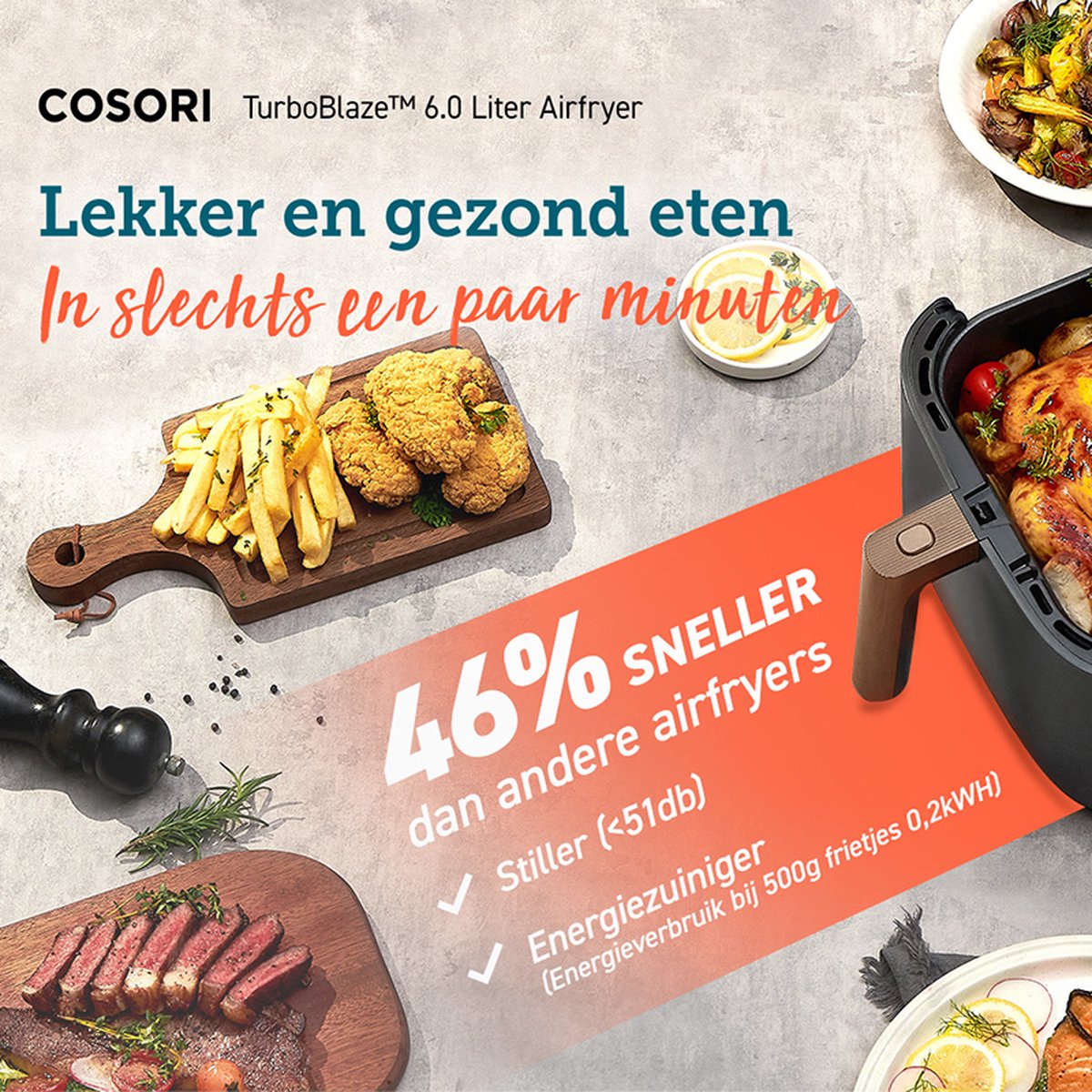 Cosori TurboBlaze Airfryer XXL 6L