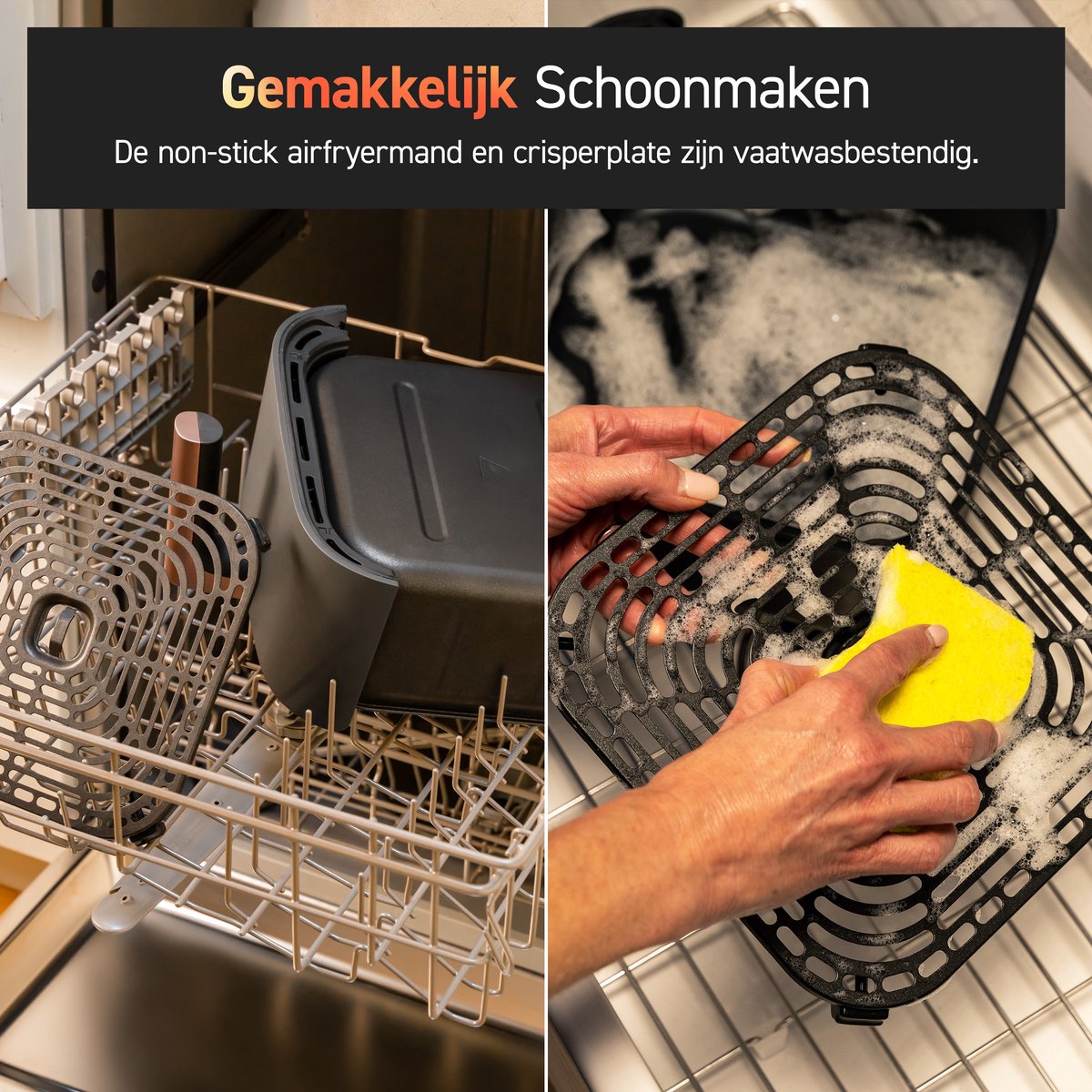 Cosori TurboBlaze XXL Airfryer 6L Rosé Goud/Zwart inclusief Accessoires